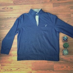 Nautical 1/4 Zip Pullover Sweater / Size XL